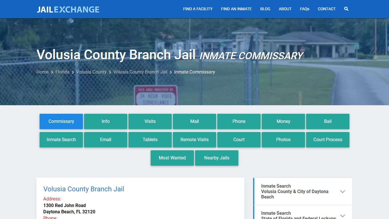 Inmate Commissary, Care Packs - Volusia County Branch Jail, FL